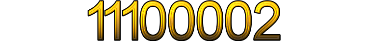 Number 11100002