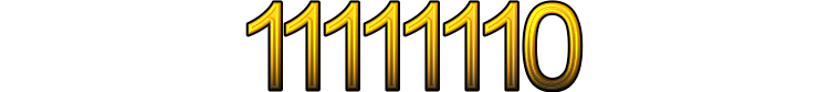 Number 11111110