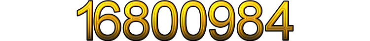 Number 16800984 Number 16800984