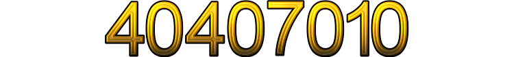 Number 40407010 Number 40407010