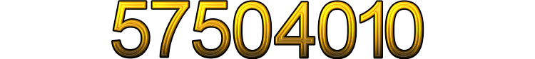 Number 57504010 Number 57504010