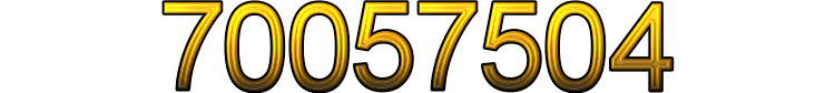 Number 70057504 Number 70057504
