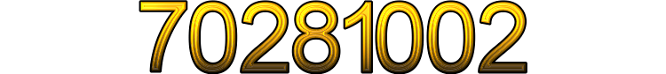 Number 70281002
