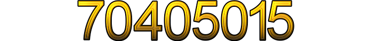 Number 70405015 Number 70405015
