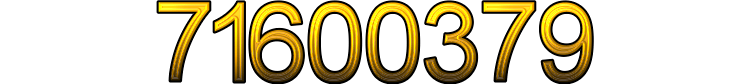 Number 71600379 Number 71600379