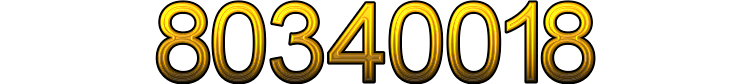 Number 80340018