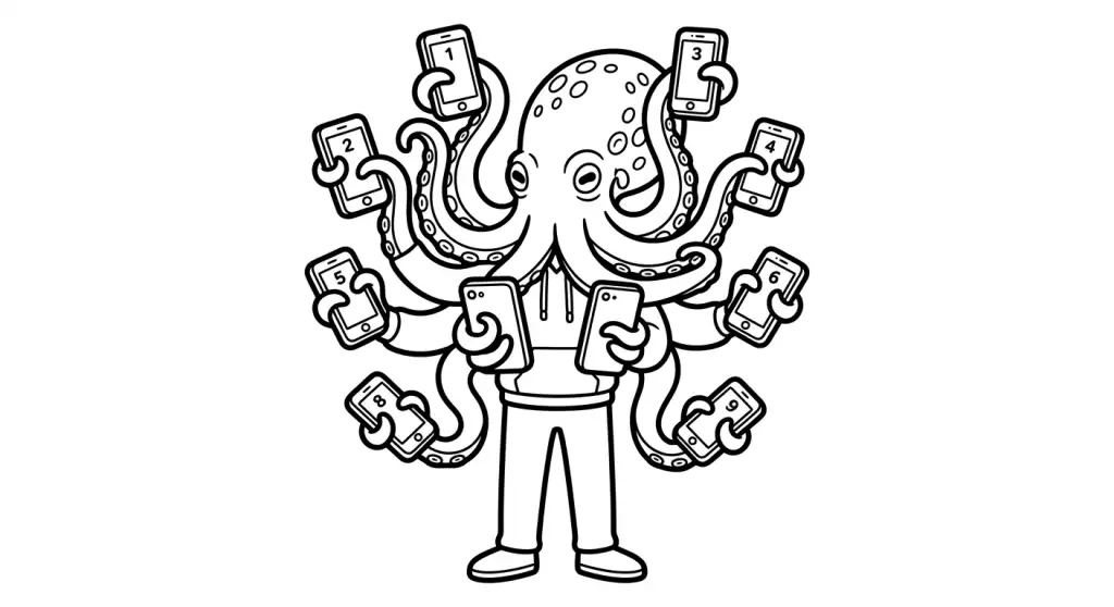 Aštuonkojų žmonių paslapčių spalvinimas spalvinimo paveiksliukas vaikams