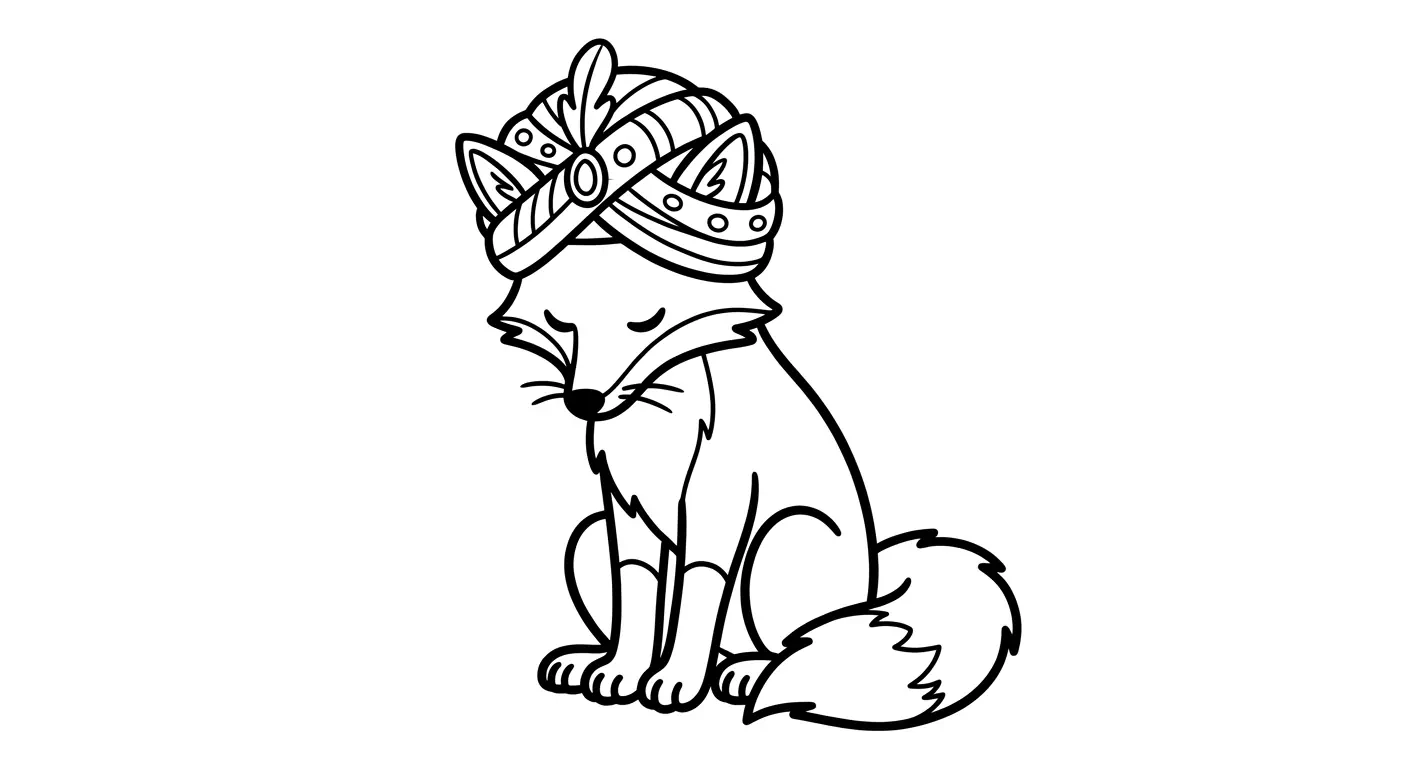 Devynios lapės ir miško spalvos spalvinimo paveiksliukas vaikams