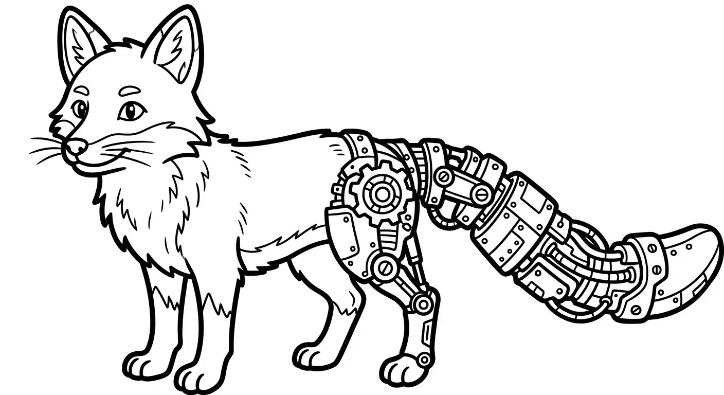 spalvinti lapę su mechanine uodega