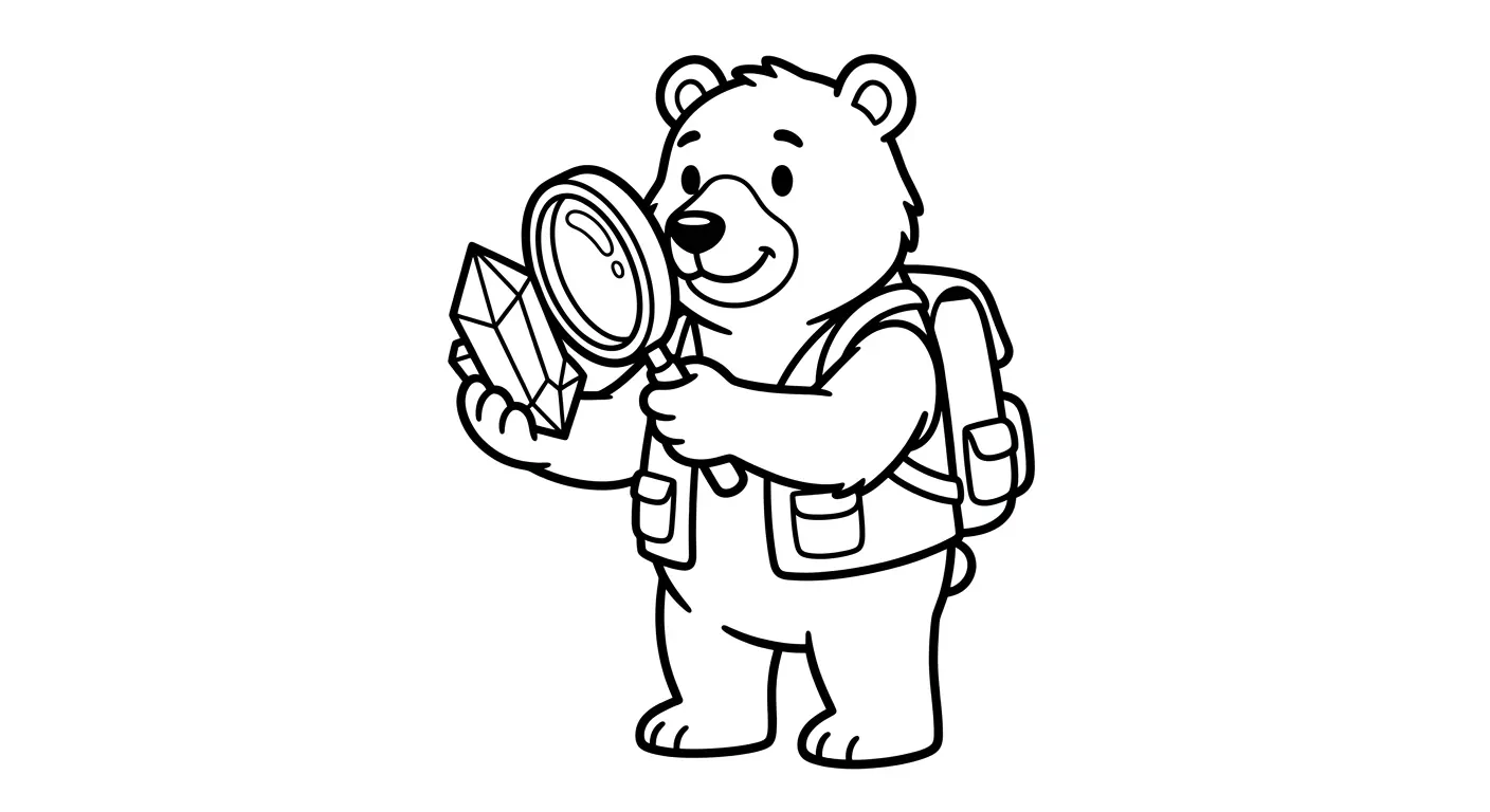 spalvinti lokį geologą su kristalu