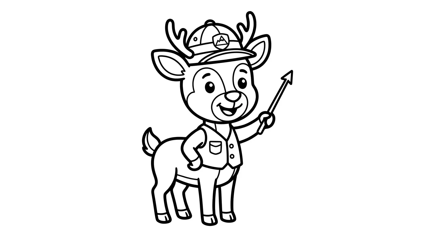 spalvinti elnią gidą su lazdele