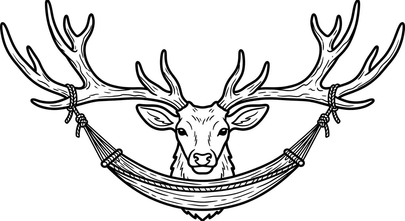 spalvinti elnią su hamaku raguose