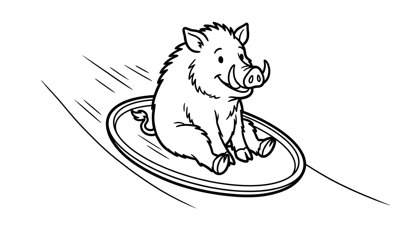 boar sliding on a silver tray