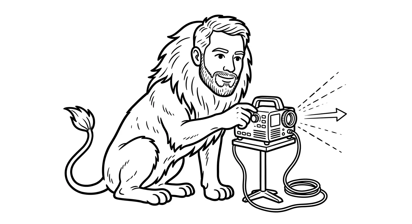 spalvinti liūtą su projektoriumi