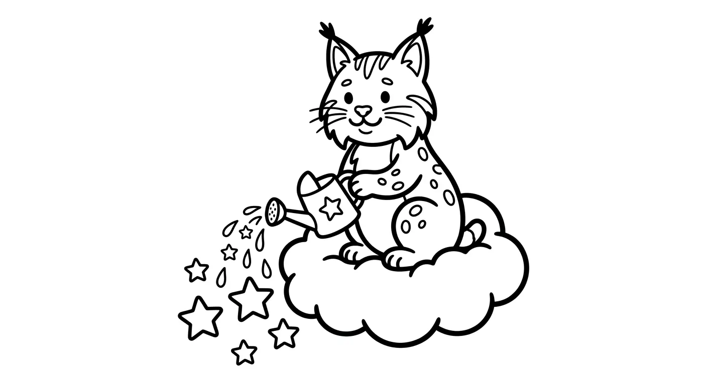 spalvinti lūšį ant debesies