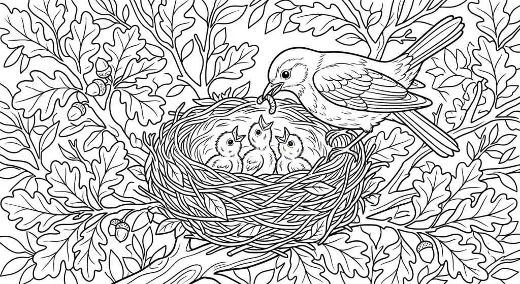 Parrot with long tail coloring page