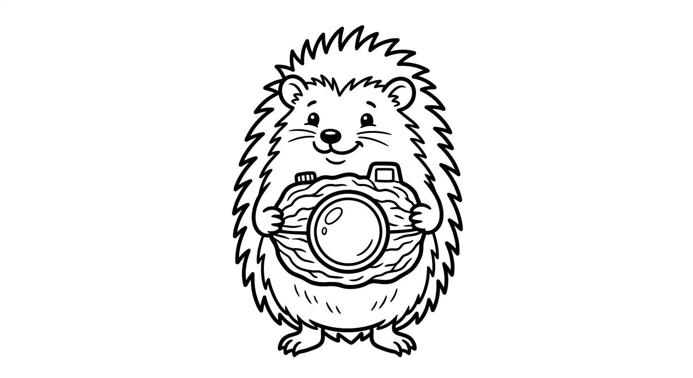 Stebuklingi ežiuko miško nuotykiai spalvinimo paveiksliukas vaikams