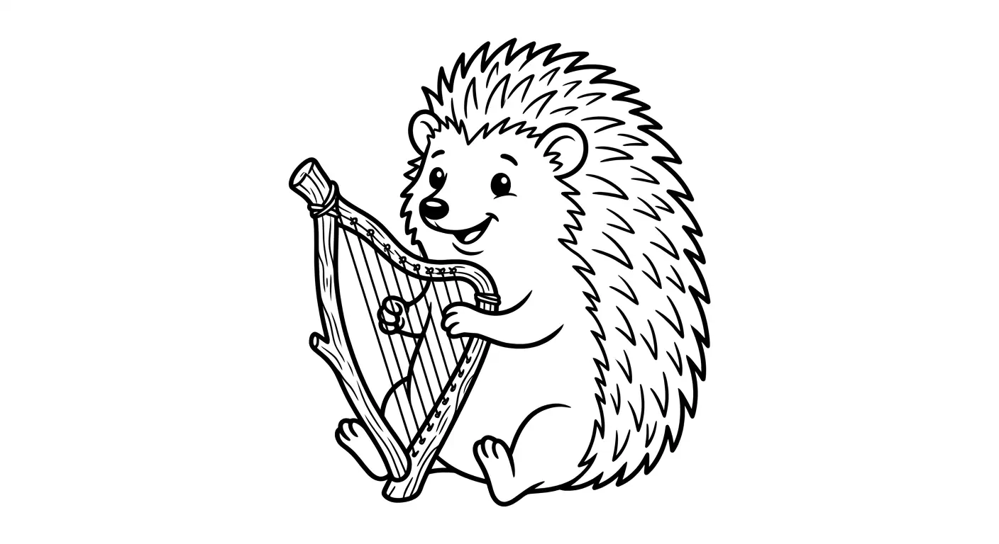Ežiukas grojantis voriuko arfa