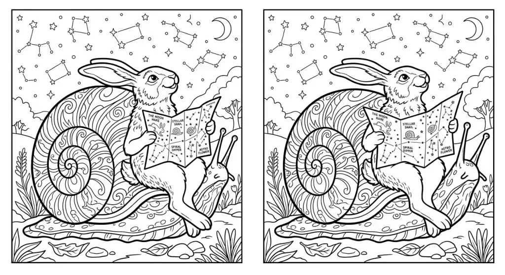 Stebuklingi triušių nuotykiai pievoje spalvinimo paveiksliukas vaikams