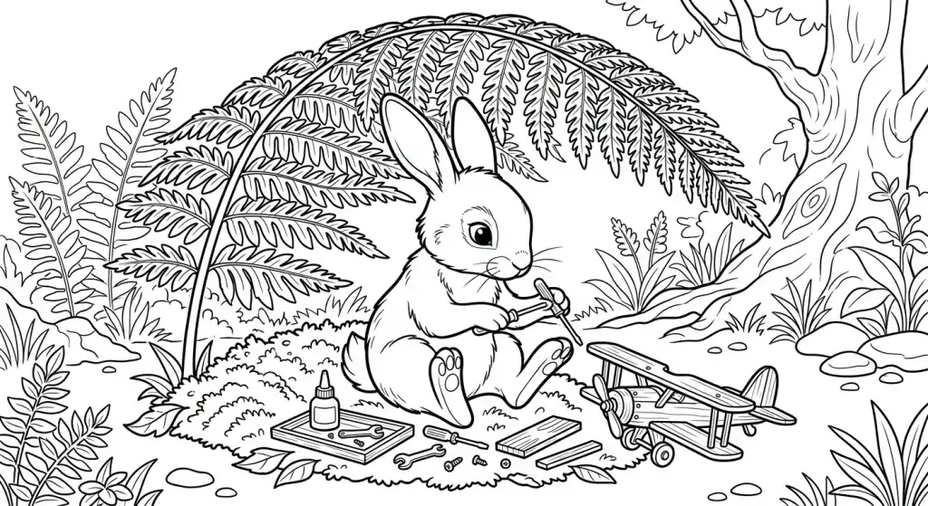 Triušis naras tarp švytinčių lelijų