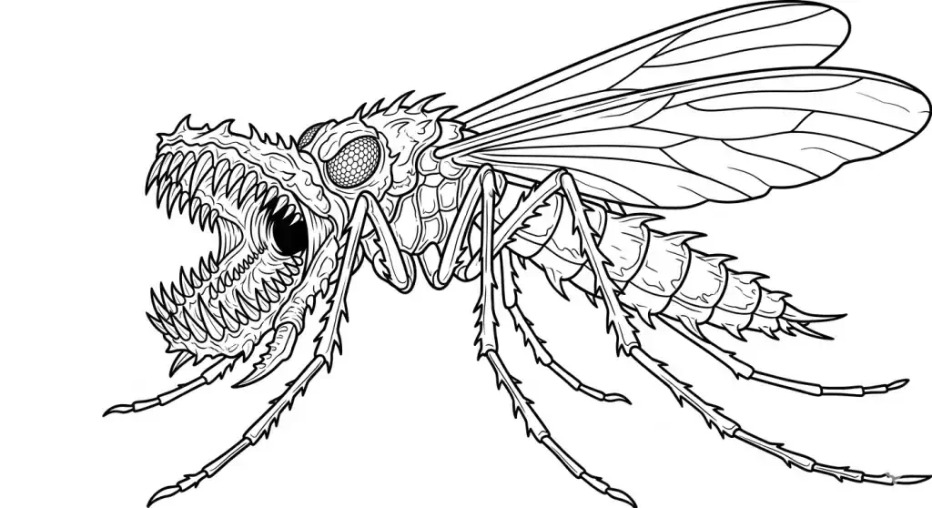 monster mosquito with teeth coloring