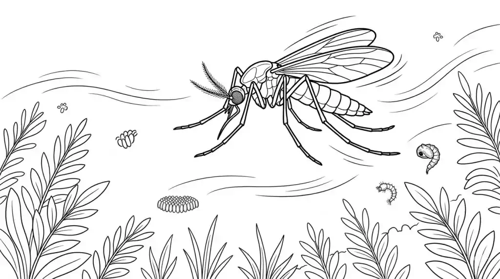 flying mosquito coloring