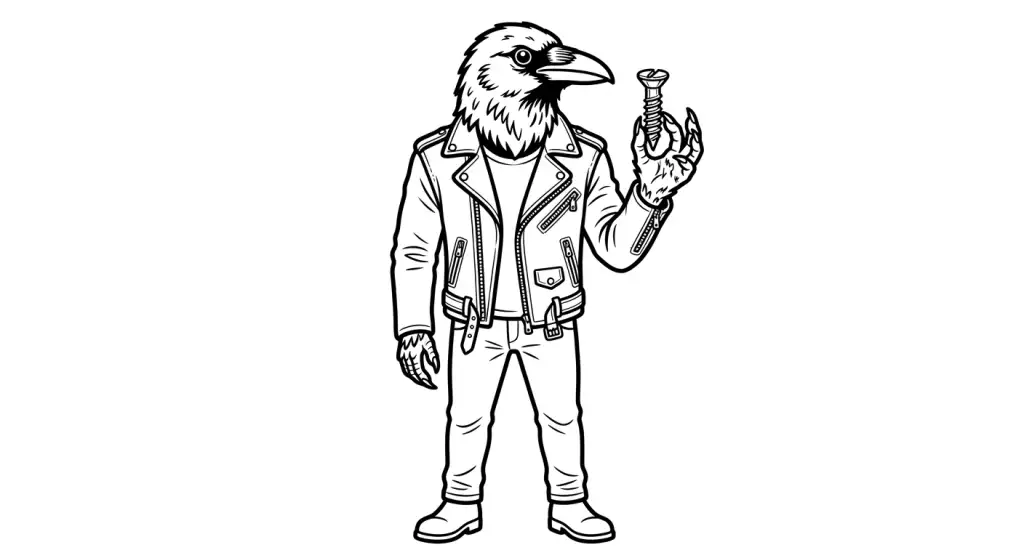 spalvinti odinę striukę vilkintį varną