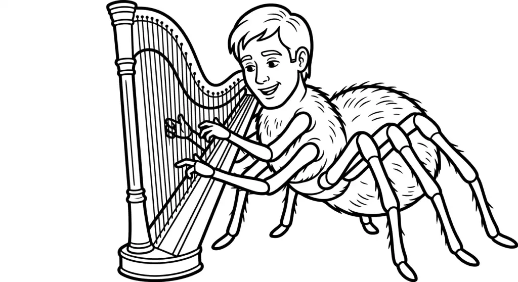 spalvinti vorą su arfa