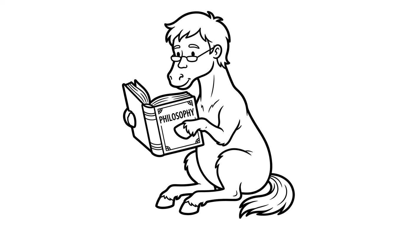 spalvinti knygą skaitantį kentaurą