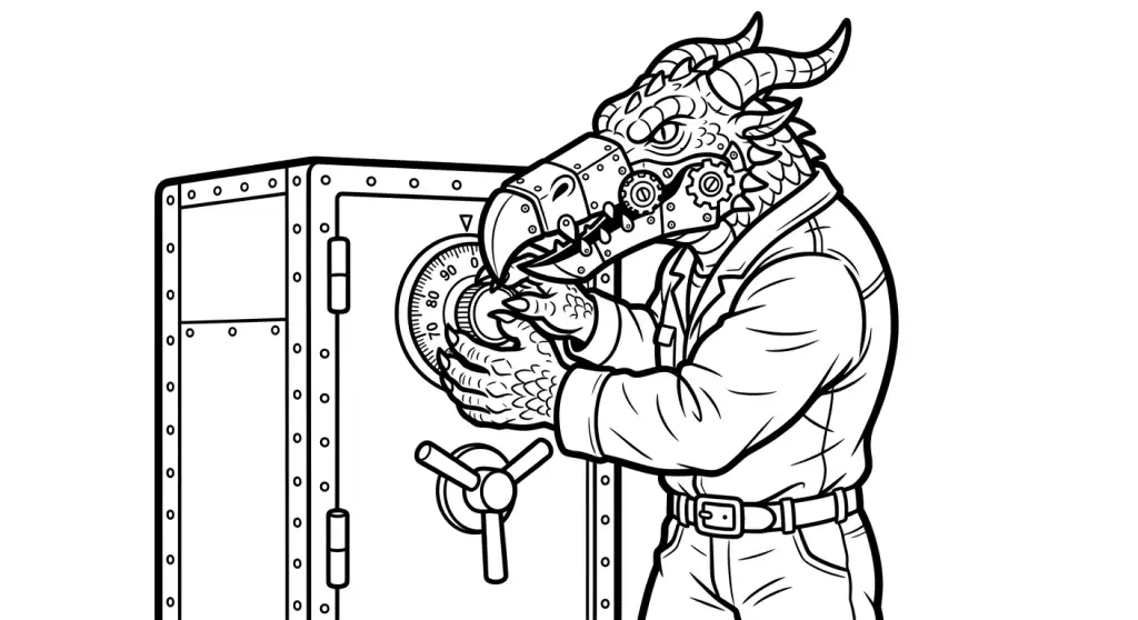 spalvinti drakongalvį su mechaniniu snapu