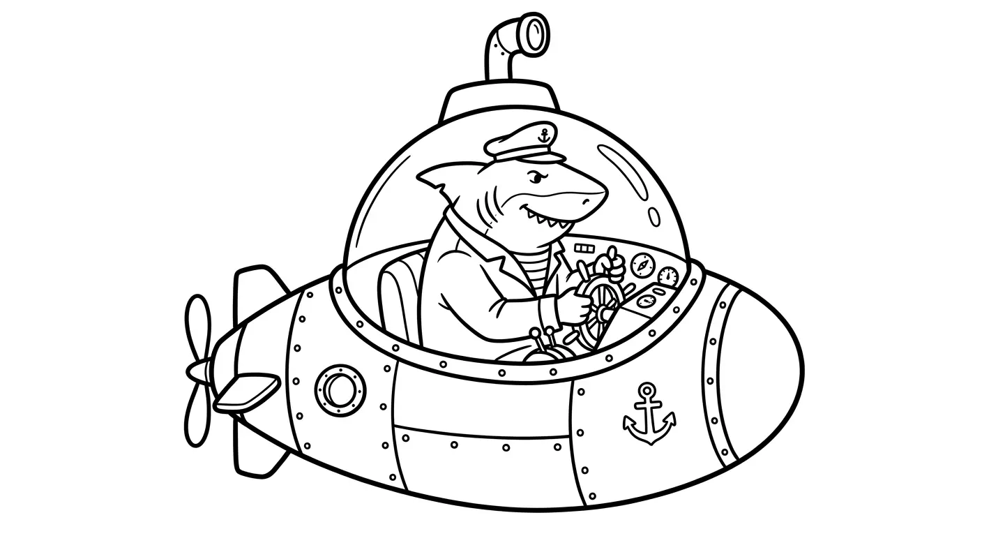 spalvinti rykliažmogį povandeniniame laive