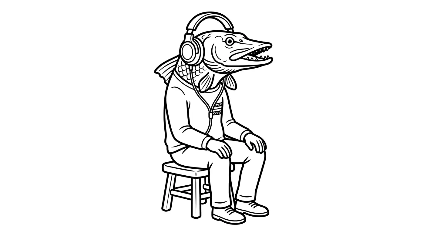 spalvinti lydekažmogį su ausinėmis