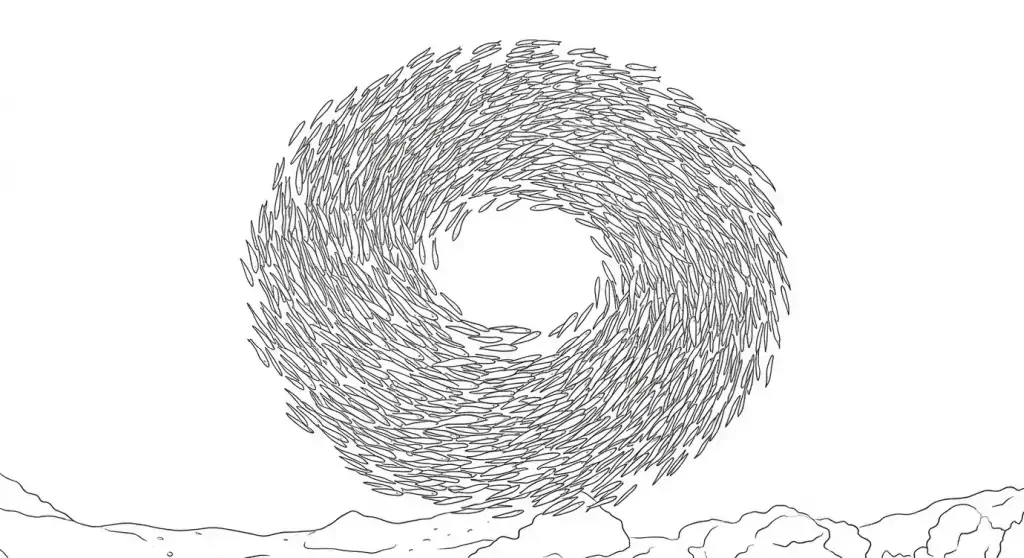 Seahorse near corals